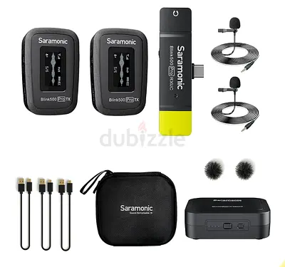 Saramonic Blink500 Pro B6 Dual-Channel Stereo Wireless Microphone with Charging Case, OLED Disp