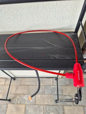 Red Coiled Cable Bike Lock with Key