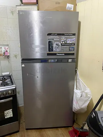 Panasonic Stainless Steel Refrigerator - Double Door, Good Condition