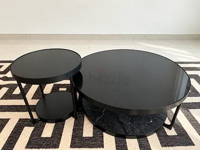 Coffee & Side Table Set of 2 – Black