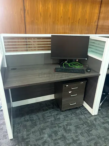 Single office workstation cubicle with desk and partition with 120 cm L and W-45cm 6pcs available