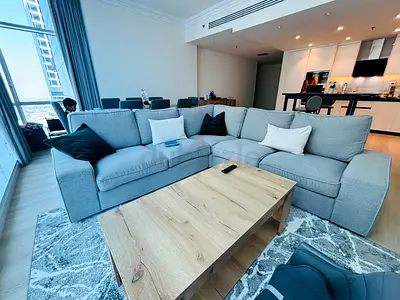 Corner sofa, 5-seat, Tibbleby beige/grey