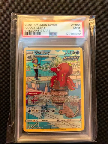 Pokemon graded slab - PSA 9 2022 Pokémon SWSH Brilliant Stars FA Octillery #TG03 - Mint