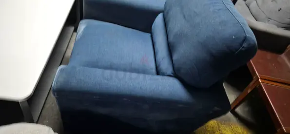 Blue Fabric Armchair in Good Used Condition
