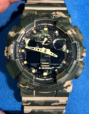CASIO G-Shock GA-100CM Swamp-Green Camo Preloved Unboxed