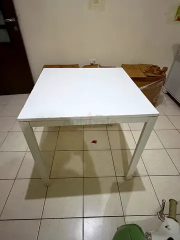 Simple white wooden table - sturdy, good condition
