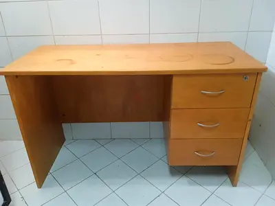 Wooden Office Desk with 3 Drawers - Light Finish solid wood fixed price