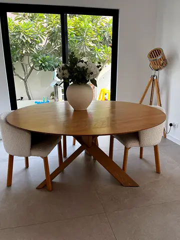 Wooden round dining table 160cm