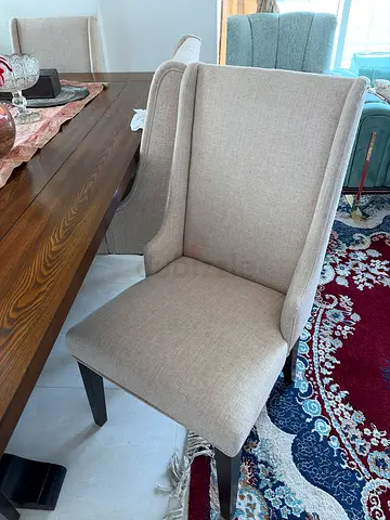 Solid Wood Dining Table - Large, Good Condition with six chairs
