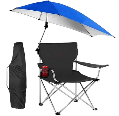 Folding Beach/Outdoor Chair with Sun Umbrella and Carry Bag