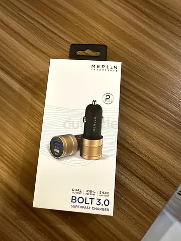 Merlin Bolt 3.0 Dual USB Car Charger - Brand New in Box