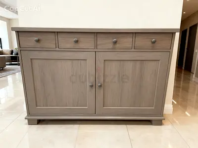 Solid Wood Sideboard / Buffet Cabinet with 4 Drawers and 2 Doors