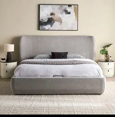 Home Centre Super King Storage Bed + Ottoman + Mattress – 7 Months Old