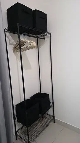Steel Waredrop Classifieds: Open metal wardrobe/organizer with fabric storage bins ...