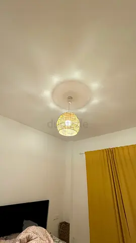 Rattan-style pendant ceiling light - single lamp