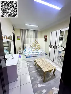 For Rent in Ajman Furnished 2-bedroom apartment with a living room in Al Nuaimiya 2, on King Faisal