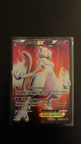 Mewtwo-EX Pokémon Card but it's a German version of that card - Single Sleeve Protected Collectible