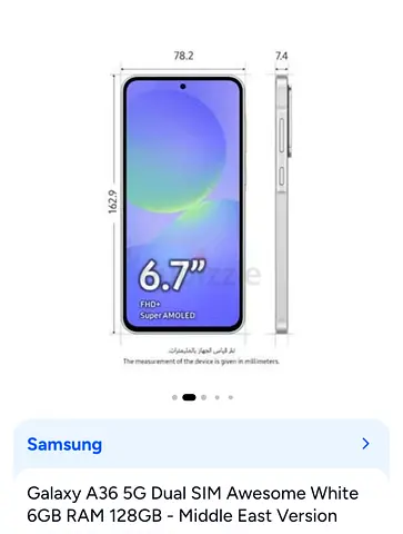 Samsung Galaxy A36 5G 128GB White Seal Pack Brand New