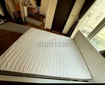 Ikea king size bed with mattress and storage drawers