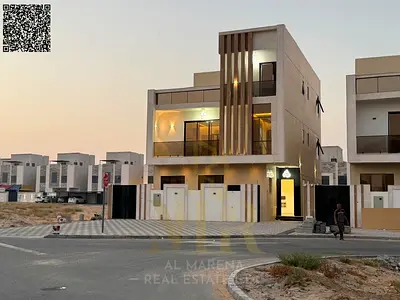 Al Zahia, Ajman – 6-Master-Bedroom Villa | Two Floors + Roof | Custom Finishing | Price Includes Registration and A/C Fees.