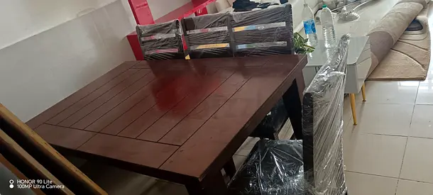 Wooden Dining table with 4 chairs + free furniture items