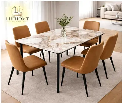 Brand new Top Marble dinning Table with 6 Chairs Available
