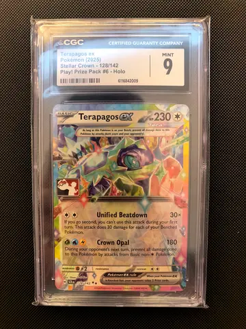 CGC Mint 9 Teragapos ex Stellar Crown Play! Prize Pack #6 - Holo (2025) only 4 graded similar cards