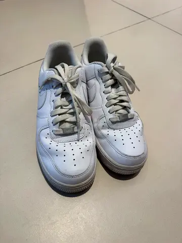White leather Nike Air Force sneakers, used, size EUR 41 / UK7