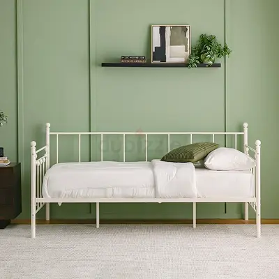 White metal single daybed frame only