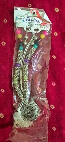 Navratri special Boho tassel necklace with colorful beads (new, packaged)