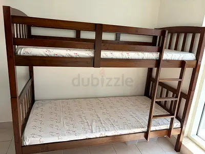 Wooden Bunk Bed With Mattress For Sale