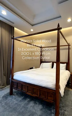 Solid wood bed frame