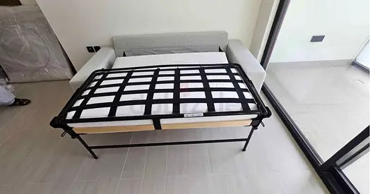 2-Seater Sofa Bed with Metal Frame - Good Condition vimle