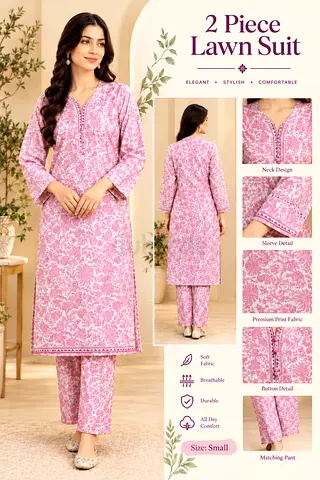2 Piece Hand Stitched Lawn Suit