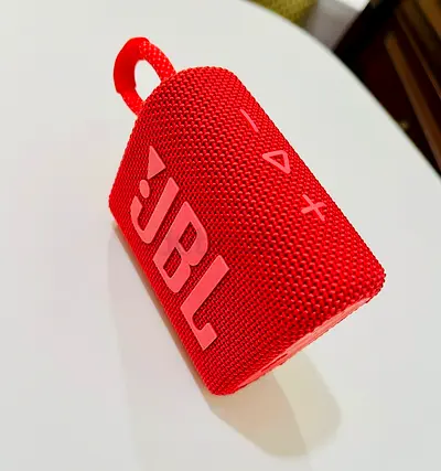 JBL Go 3 Portable Bluetooth Speaker - Compact Red Fabric