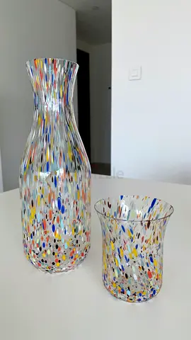 Zara Home glass carafe with 4 matching tumblers/glasses