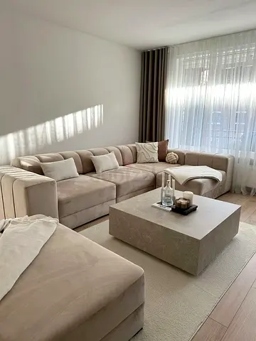 Decent modran begei color 3 seater sofa with luxury Desaign