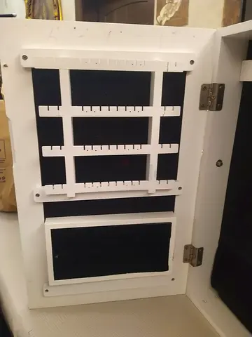 White Jewelry Box with Earring & Ring Organizer, Good Condition