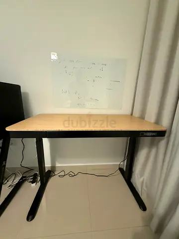 IKEA adjustable standing desk - light wood top, black frame