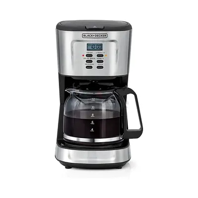 Black & Decker 12-Cup Drip Coffee Maker – Stainless Steel, Programmable