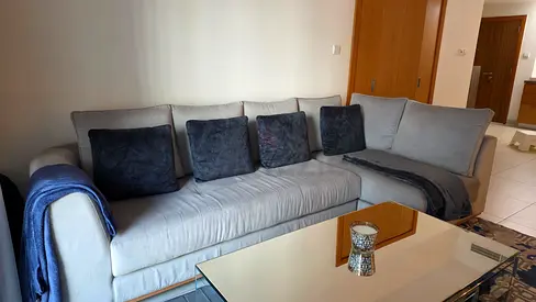 Light grey 3-seater sofa with cushions - good condition