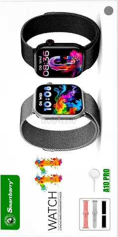 Smartbarry A10 Pro Smart Watch 2.2inch/2 Pairs Strap/Sports - Brand New