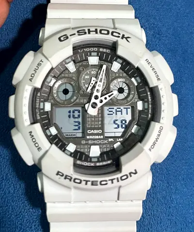 CASIO G-Shock GA-100LG White Preloved Unboxed