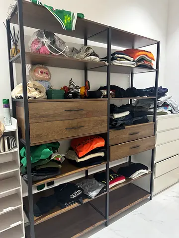 Modern Metal & Dark Wood Storage