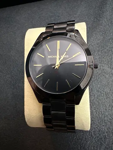 Michael Kors Slim Runway Black Stainless Steel Watch