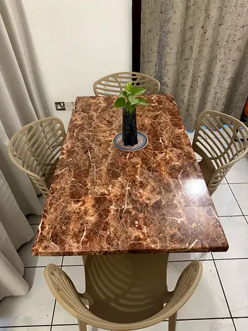 Stone Dining Table with Chairs