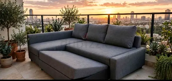 IKEA L shap Sofa store cum bed you can fix the storage lift or Right any side you want is available