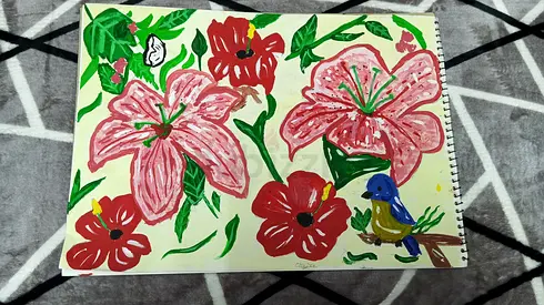 Hand Made Acrylic Flower Painting (unframed)