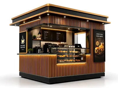Modular Coffee & Snack Kiosk — Fully Equipped Retail Counter