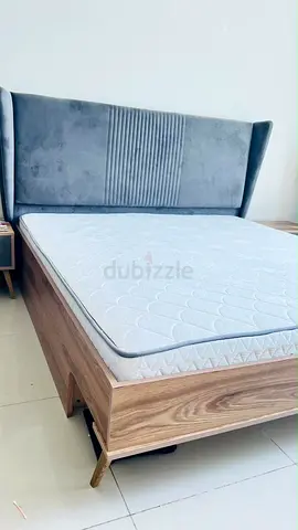 Complete king size bed set for sale - it includes one bed, mattress, 2 side tables &  dressing table